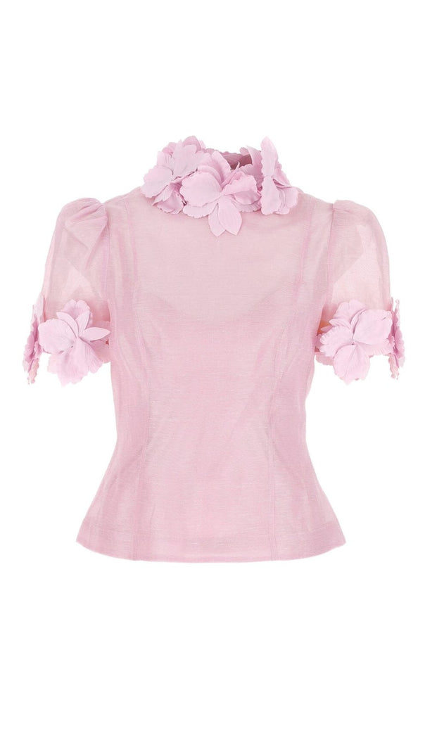 Betty Floral AppliquéD Mesh Dress