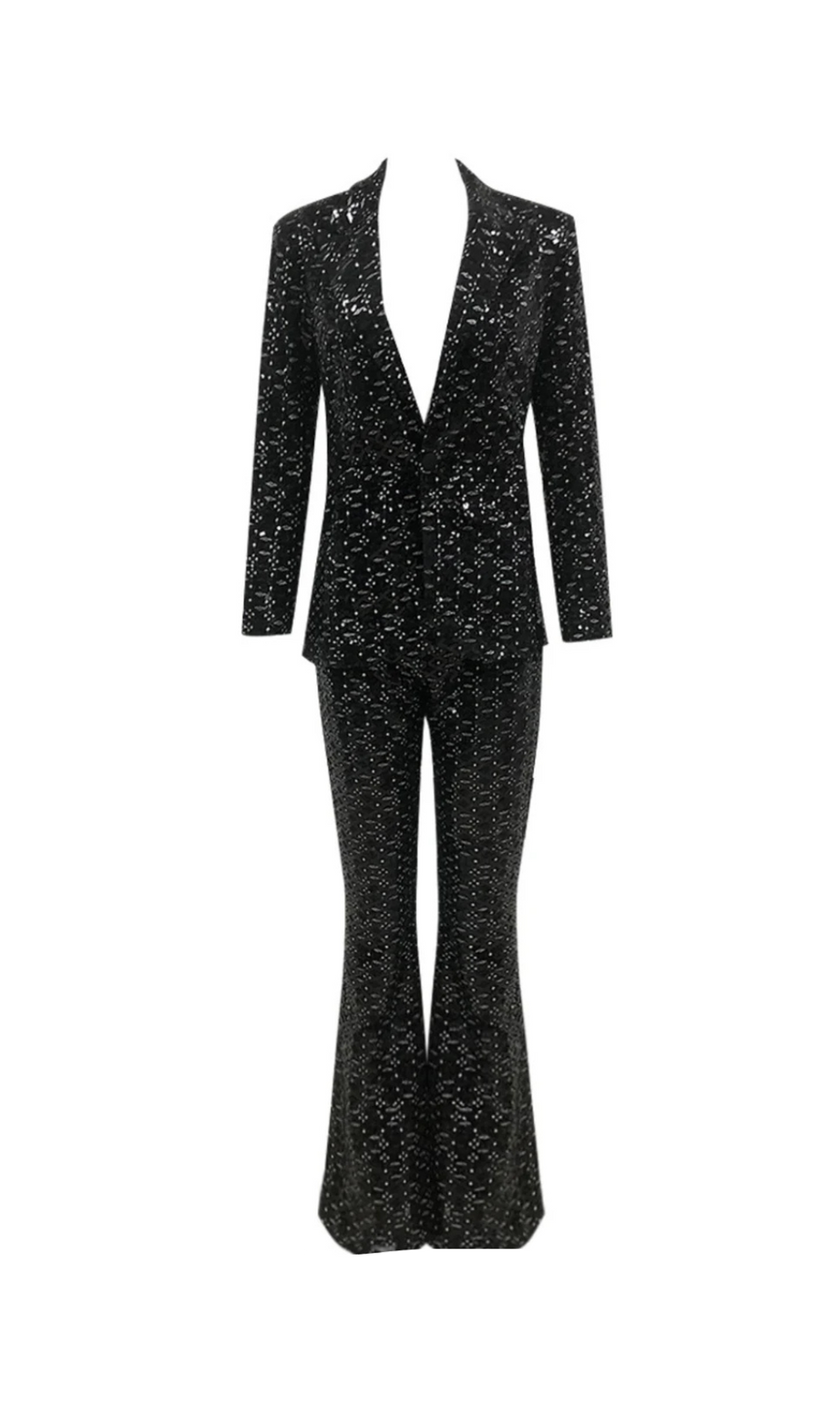 Completo due pezzi con blazer e paillettes Rizia