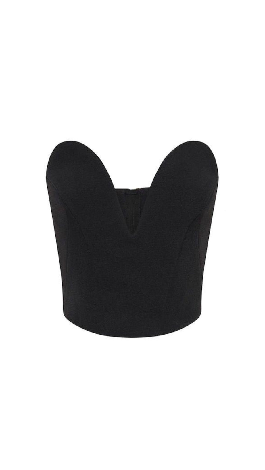 PLUNGE CORSET TOP IN BLACK