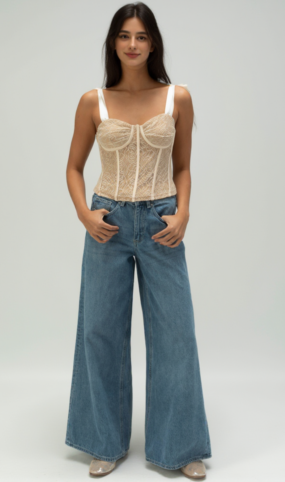 Top corsetto in pizzo da donna WEST OF MELROSE