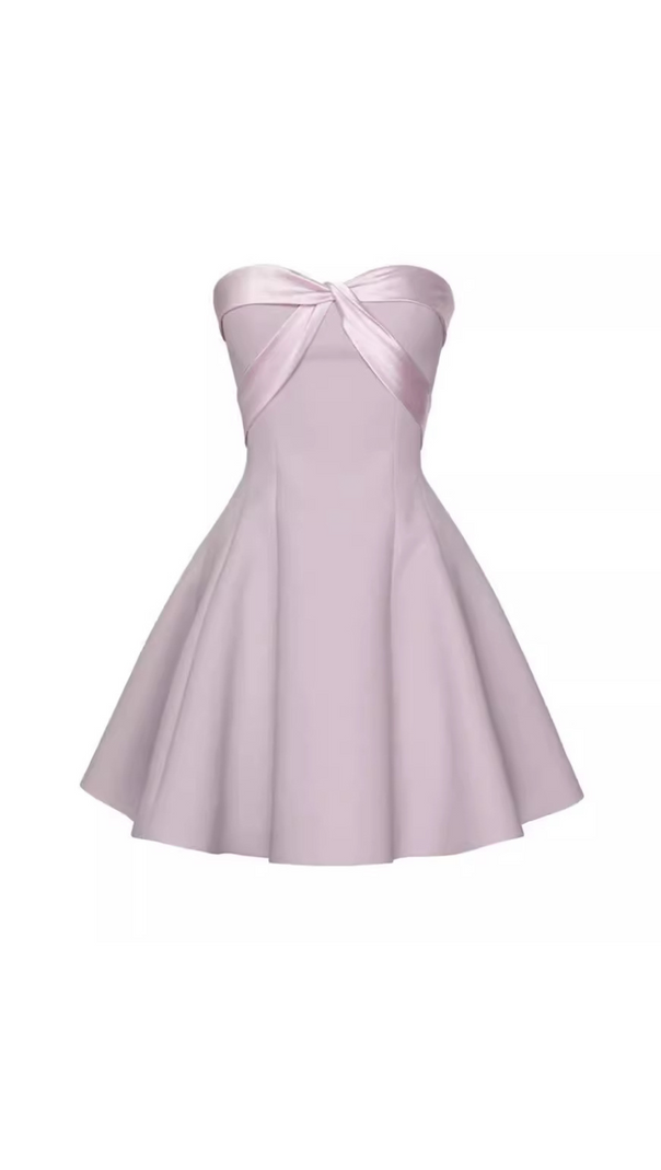 AIIZIE BOW STRAPLESS MINI DRESS IN PINK - product image