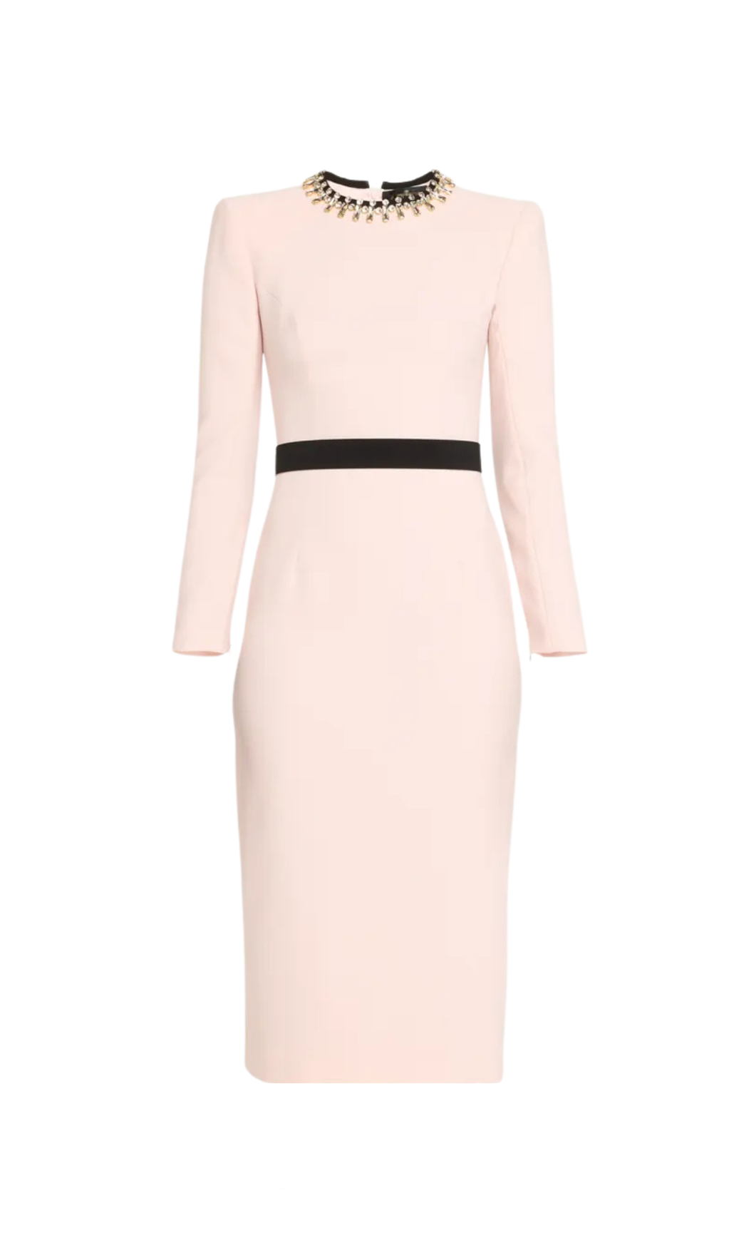 DIAMOND-EMBELLISHED SHEATH MAXI DRESS IN PINK