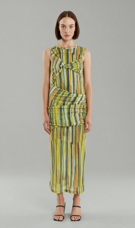 WIND THROUGH TANK DRESS | BRUSH STROKE