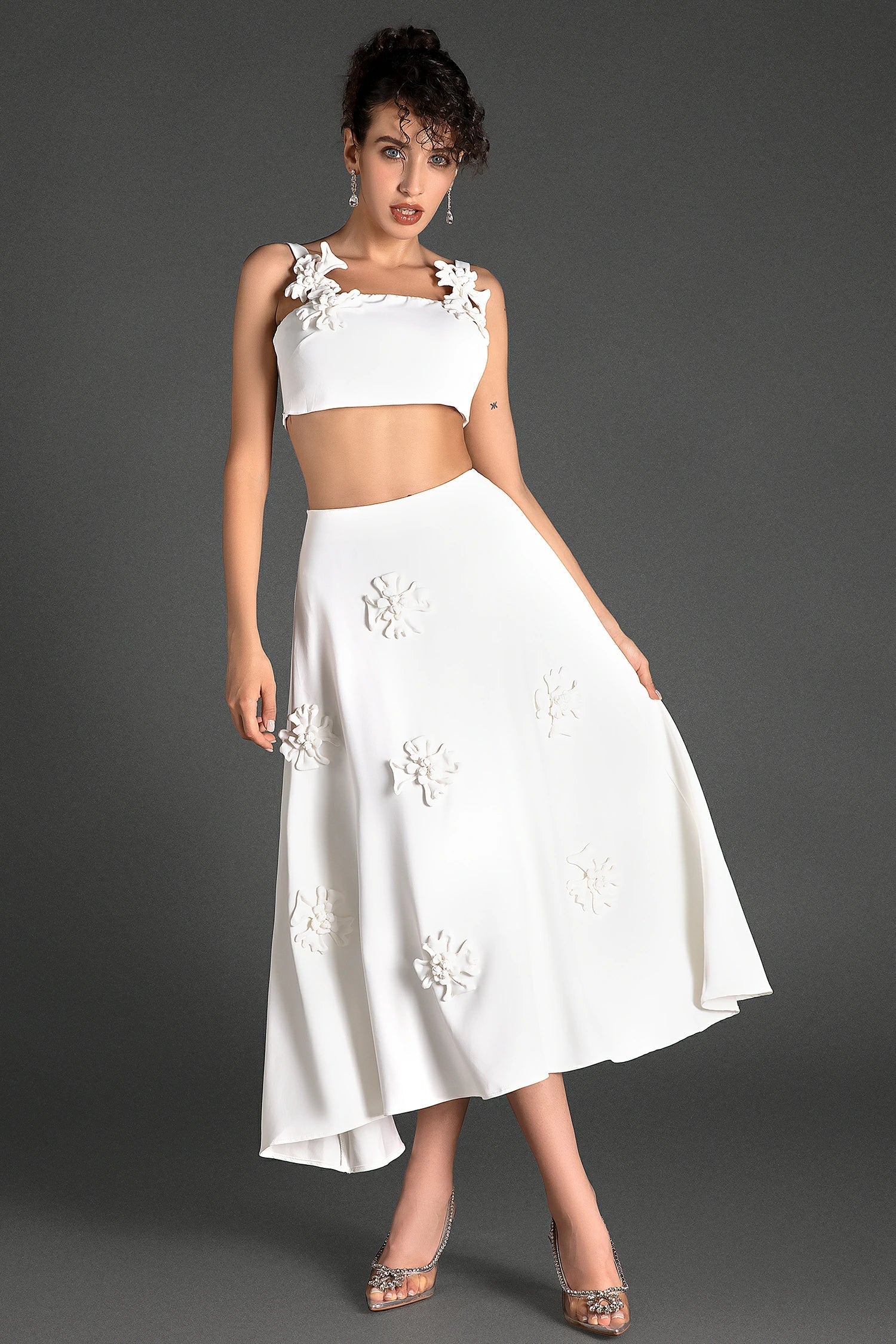 MATTIDES 3D FLOWER RUCHED 2 PIECE SET