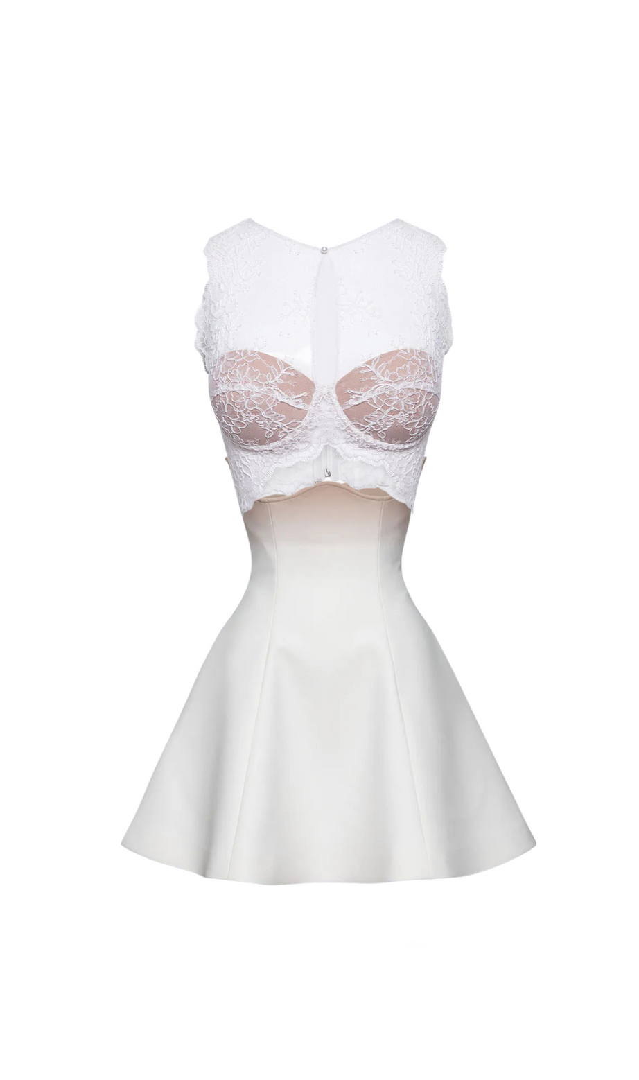 nude ombre off-white under-bust corset mini skirt set