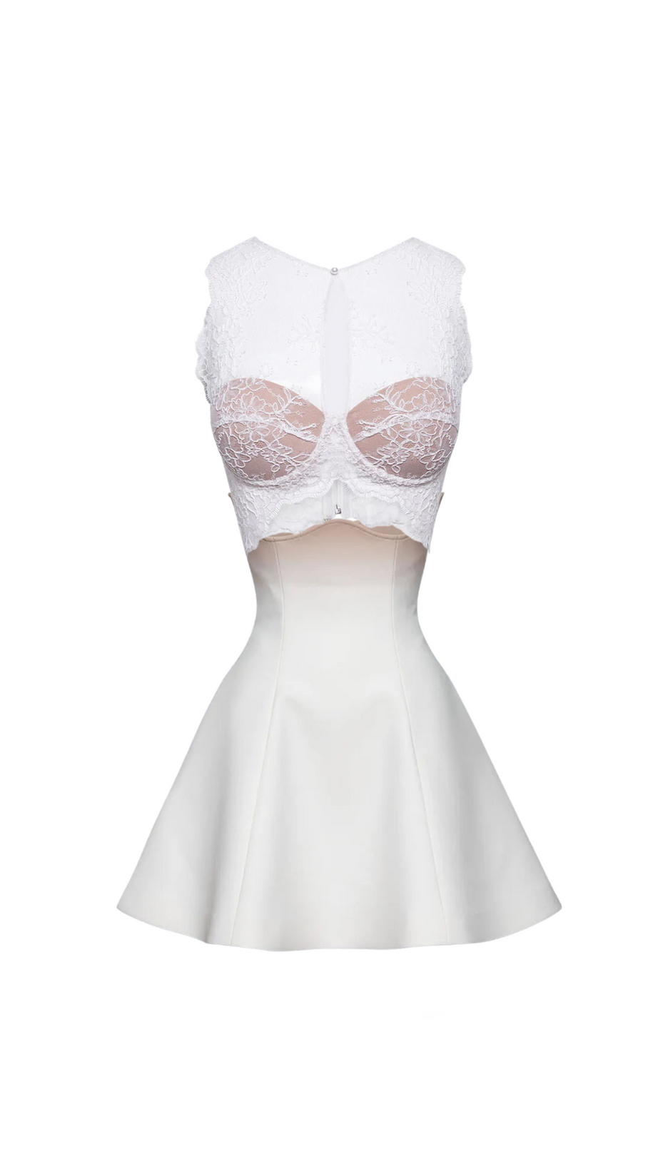 NUDE OMBRE OFF-WHITE UNDER-BUST CORSET MINI SKIRT SET