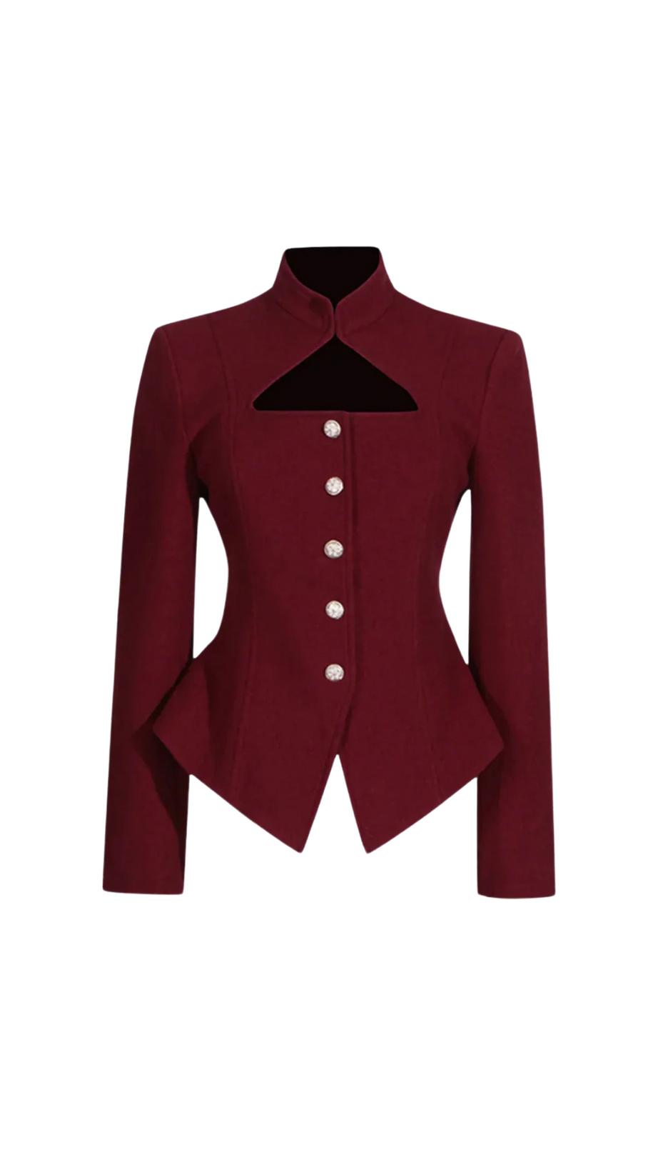 Aymee – Blazer mit Cut-outs und Knöpfen in Burgunderrot
