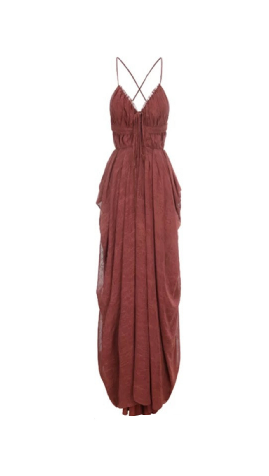 abito midi plissettato Sally in rosso ruggine