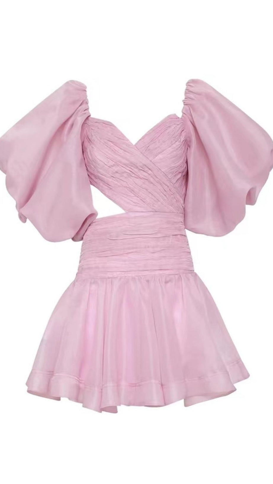 BUBBLE SLEEVE MINI DRESS