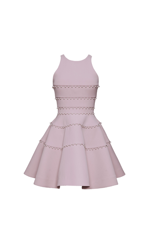 AIIZIE A-LINE MINIDRESS WITH PEARL DETAIL IN PINK - product image