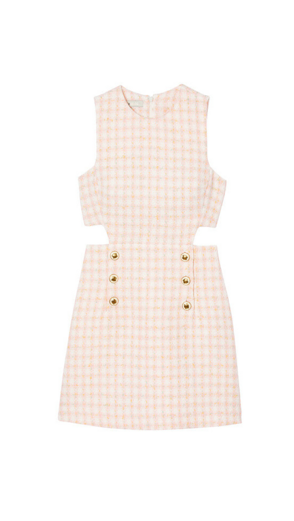 AIIZIE SLEEVELESS CUTOUT PINAFORE MINI DRESS IN LIGHT PINK - product image