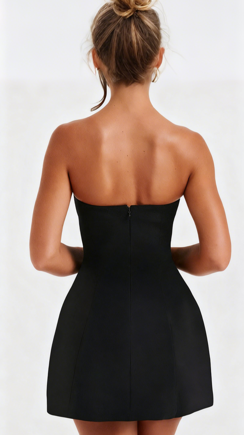 AIIZIE ASHA MINI DRESS - BLACK - product image