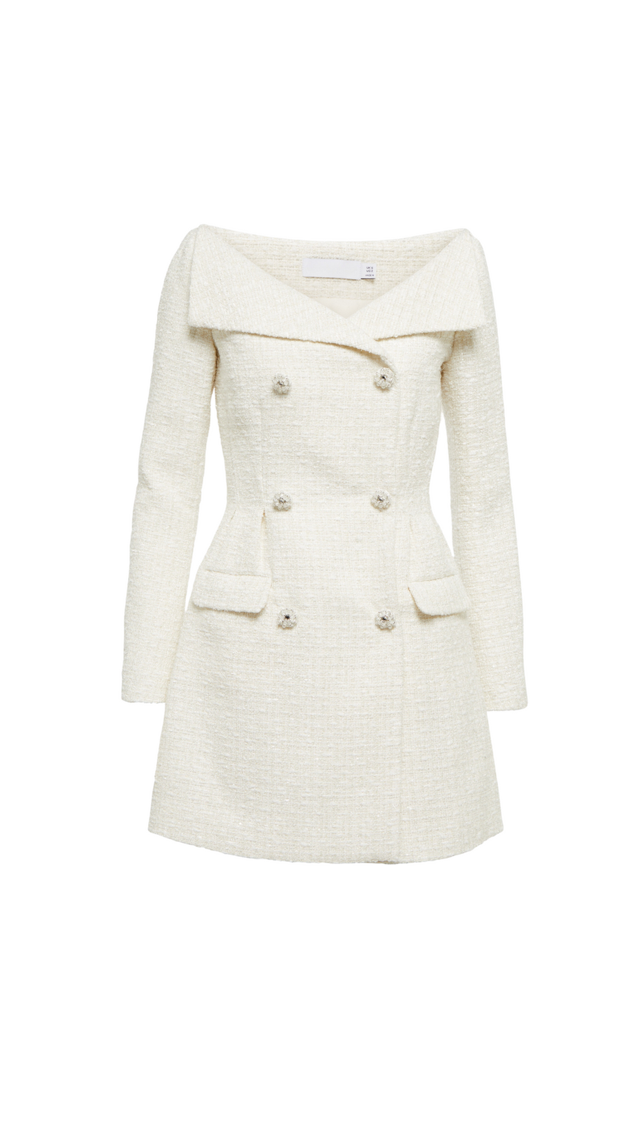 STEPHANIE WHITE BOUCLE BLAZER MINI DRESS