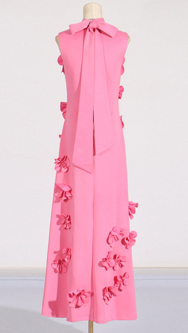 AIIZIE ANNONA PINK FLOWER EMBELLISHED MAXI DRESS - product image