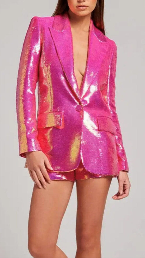 AIIZIE SEQUIN BLAZER SHORTS SET - product image