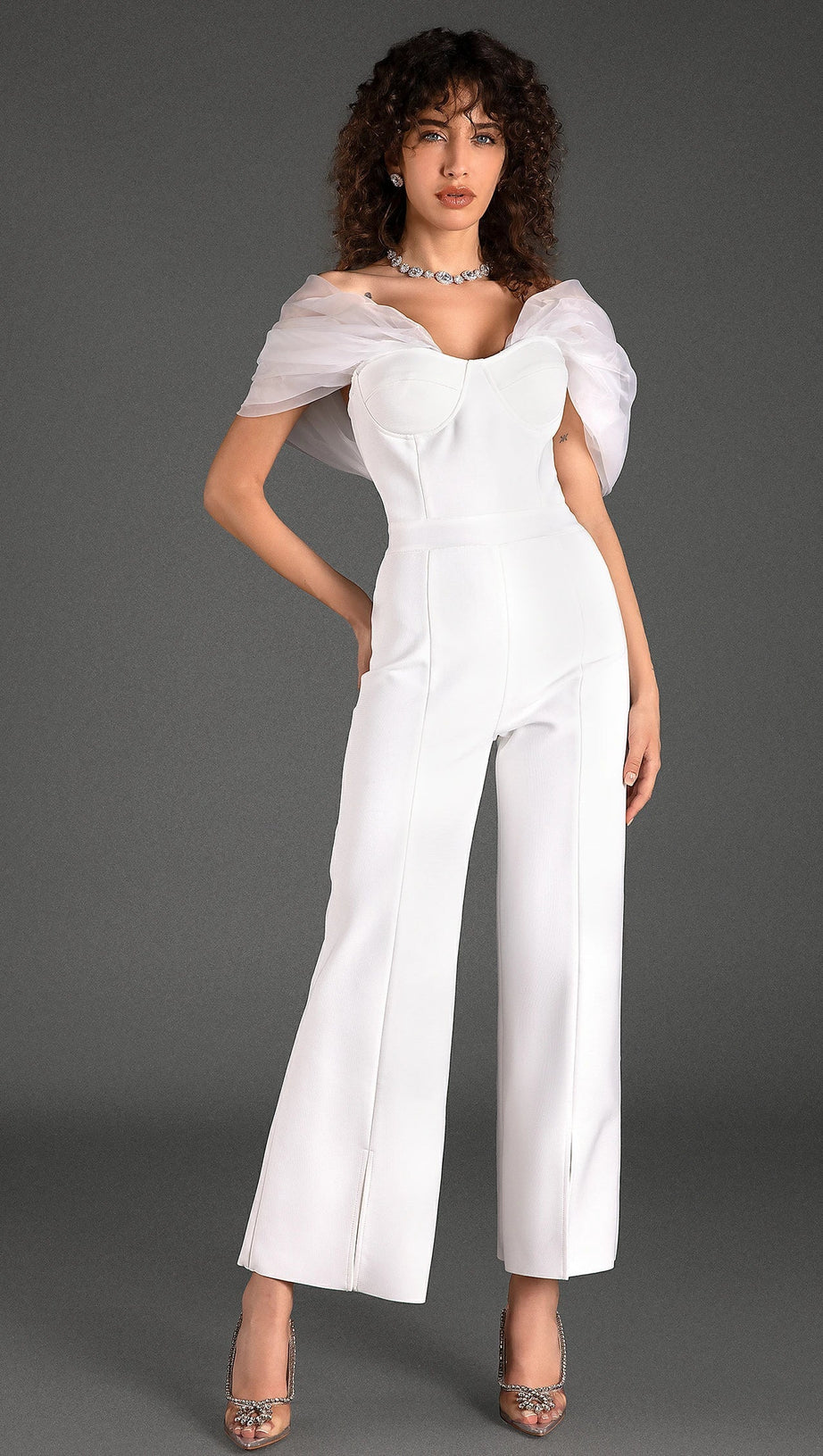 Schulterfreier Patchwork-Jumpsuit „Kane“