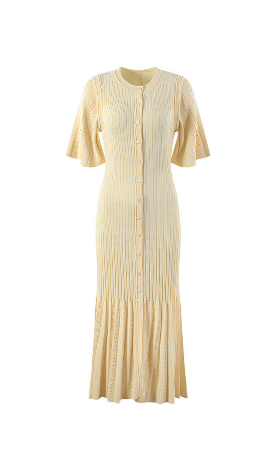 MENIA KNIT MIDI DRESS IN BEIGE