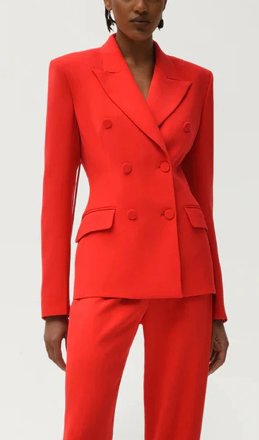 Vienna – Rückenfreier Blazer mit Cut-out und Fransen in Rot