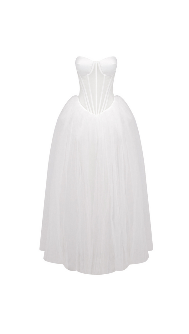 AIIZIE ODILE STRAPLESS GOWN IN WHITE - product image