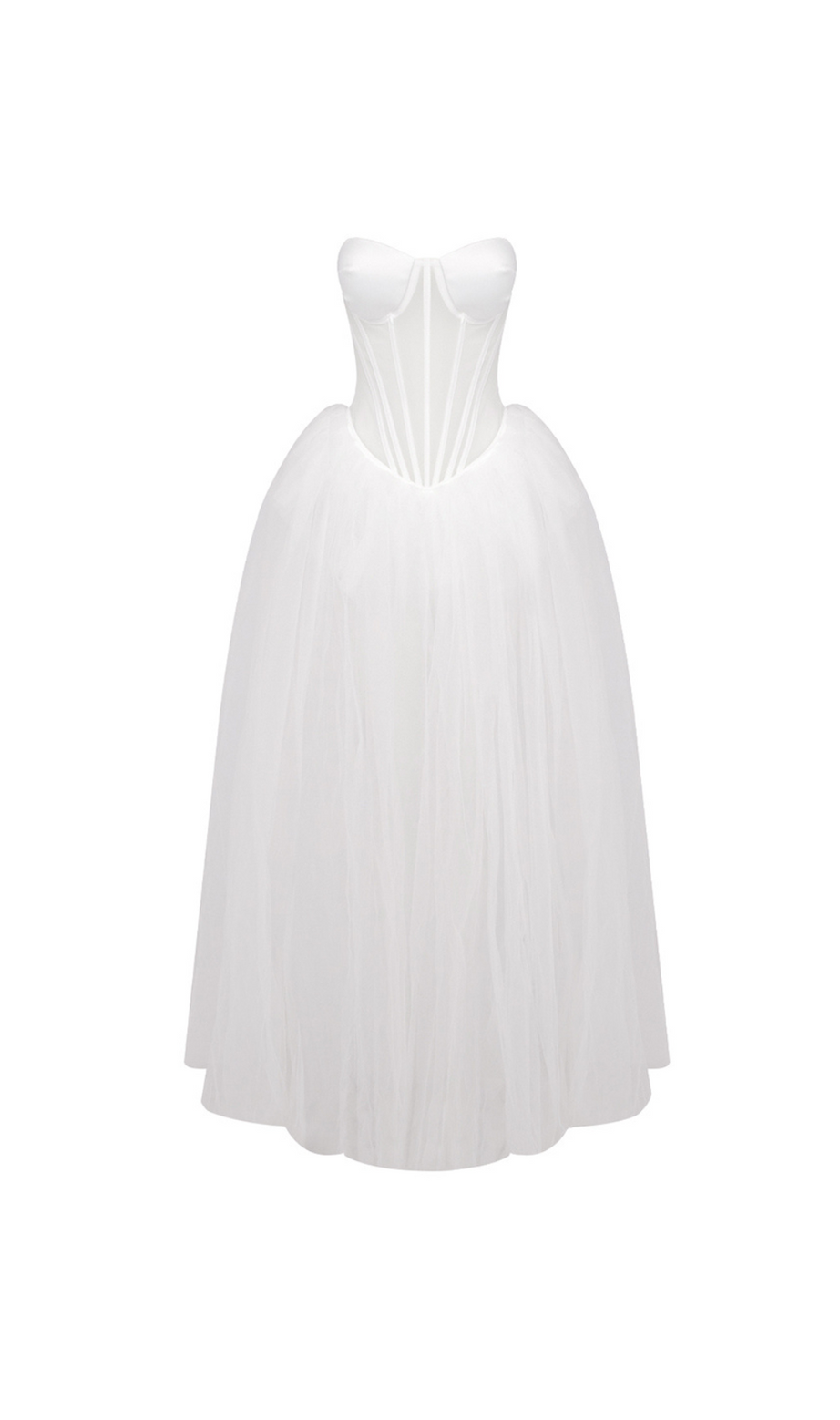 ODILE STRAPLESS GOWN IN WHITE