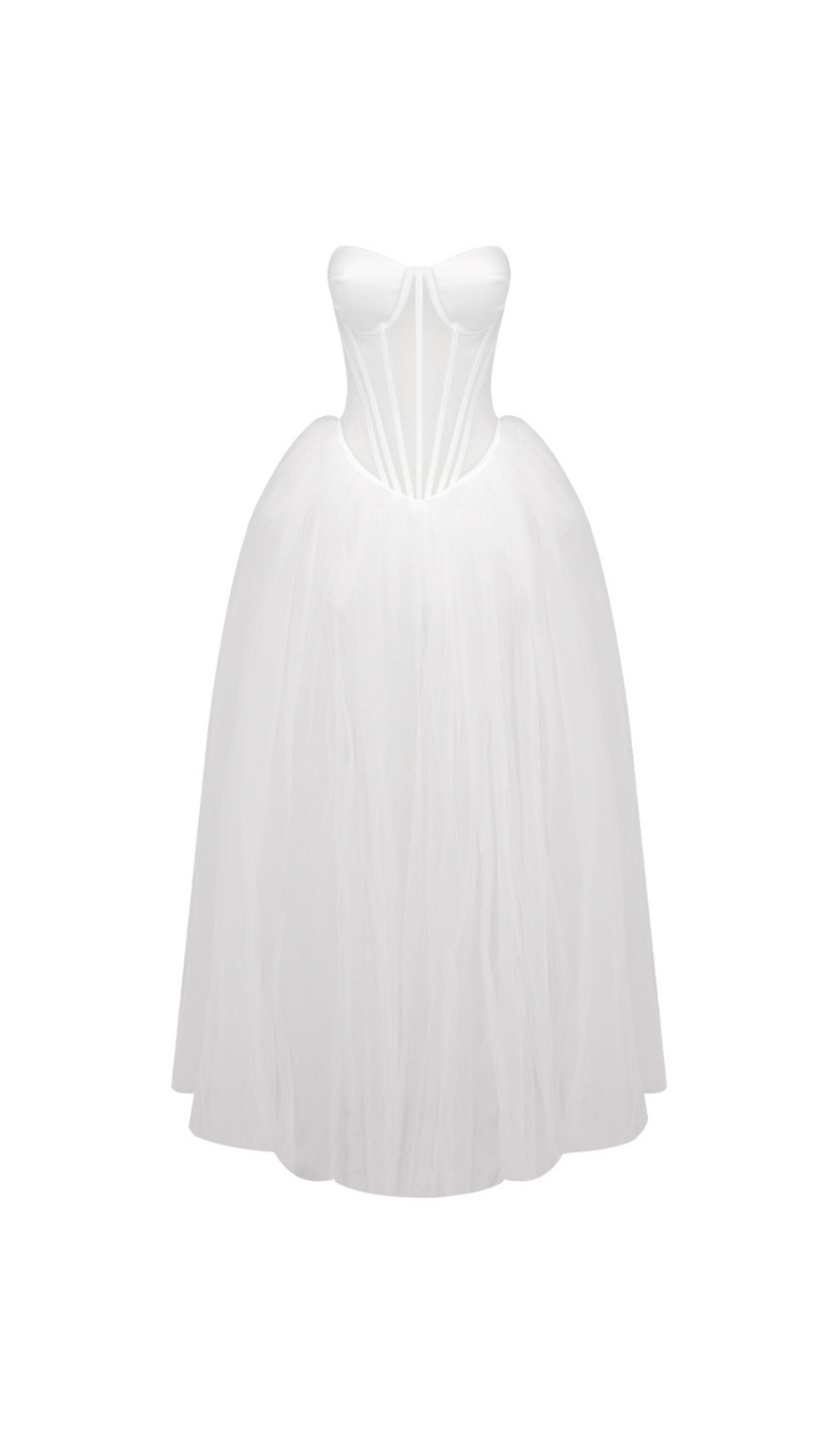 ODILE STRAPLESS GOWN IN WHITE