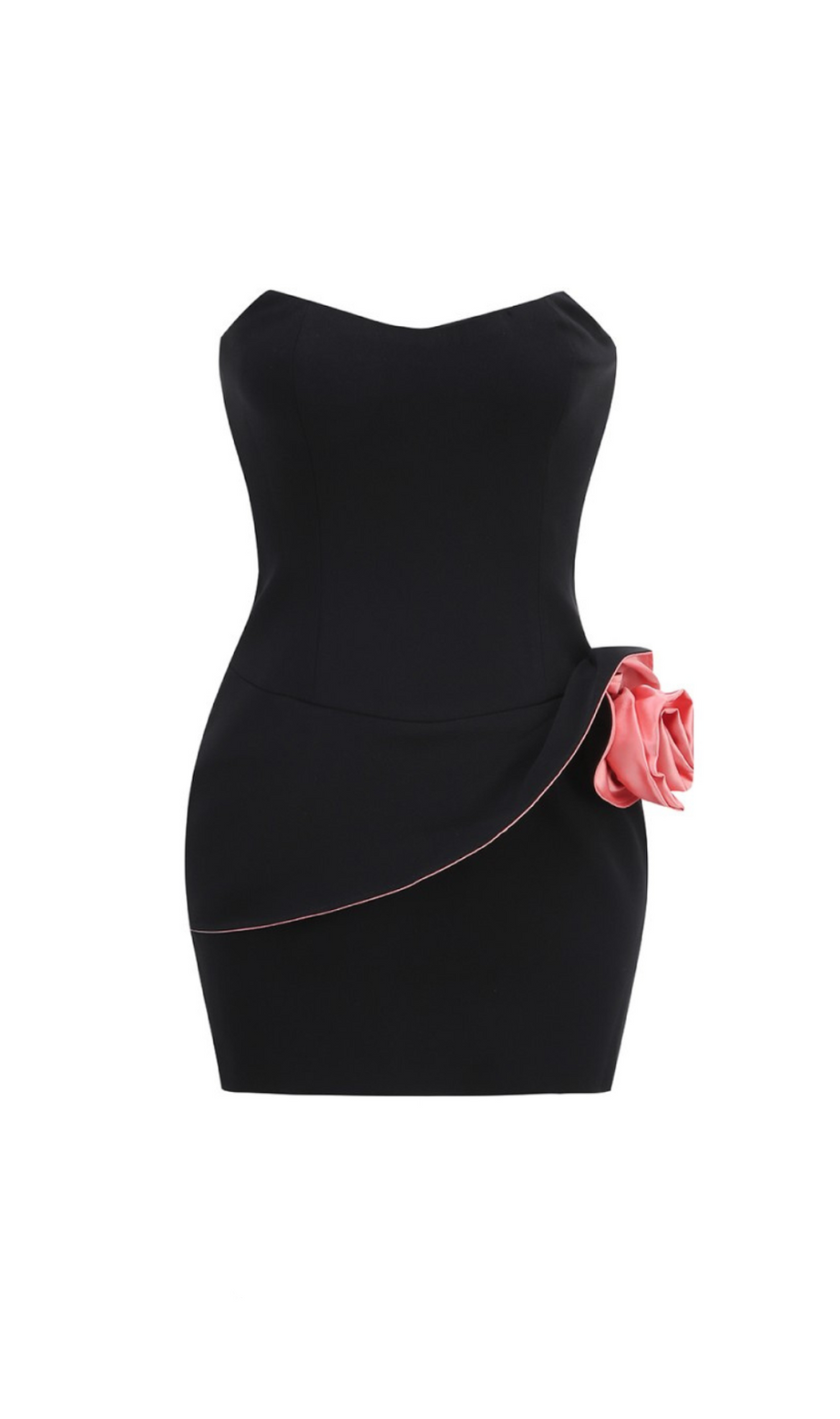 Caroline – Minikleid mit Rosettendetail in Schwarz
