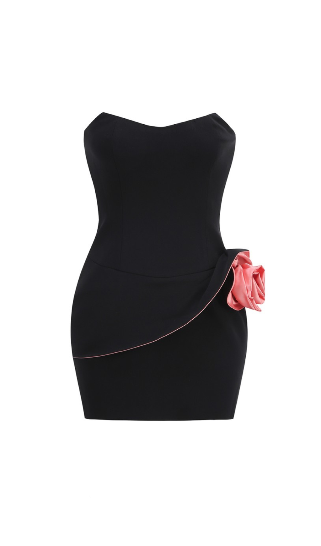 CAROLINE ROSETTE-DETAILED MINI DRESS IN BLACK