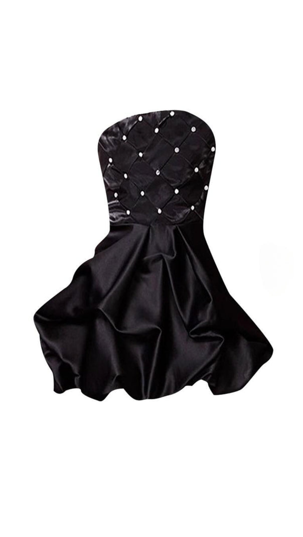AIIZIE OFF-SHOULDER CRYSTAL EMBELLISHED RUCHED MINI DRESS - product image
