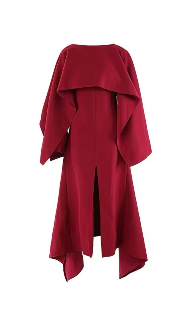AIIZIE ZENOBIA SHAWL SLIT MAXI DRESS IN RED - product image