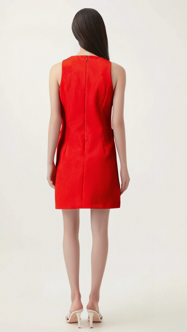 AIIZIE RONNIE RED SLEEVELESS BOW MINI DRESS - product image