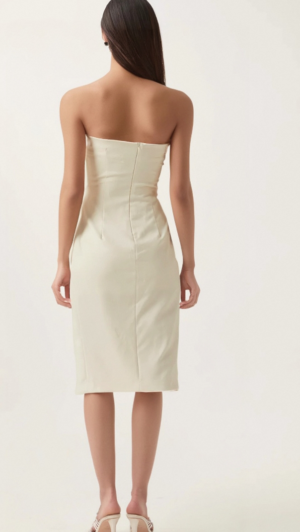 ABITO MIDI CON SPALLE SCOPERTE NOELE BIANCO