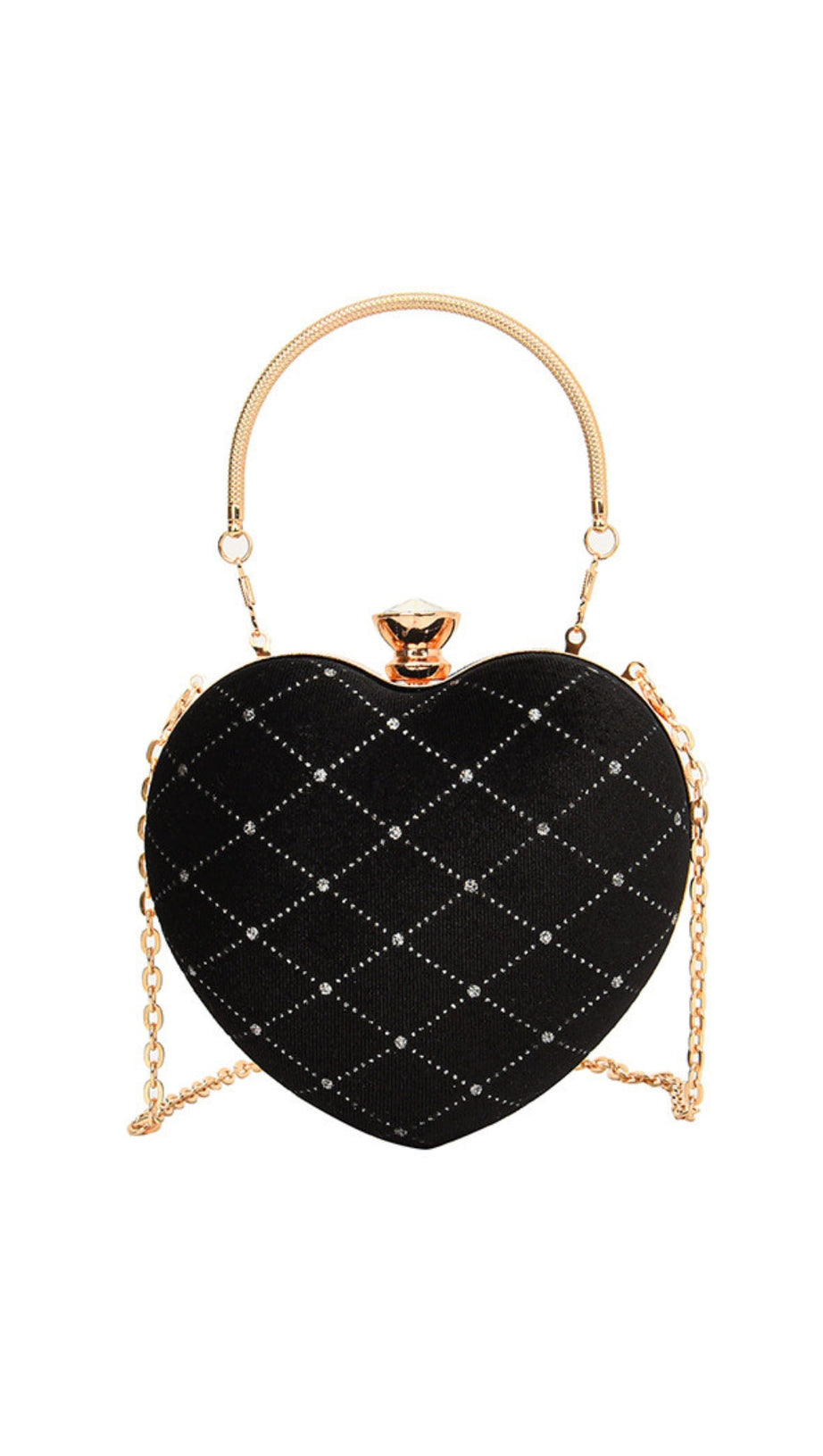 HEART SHAPED VELVET CLUTCH