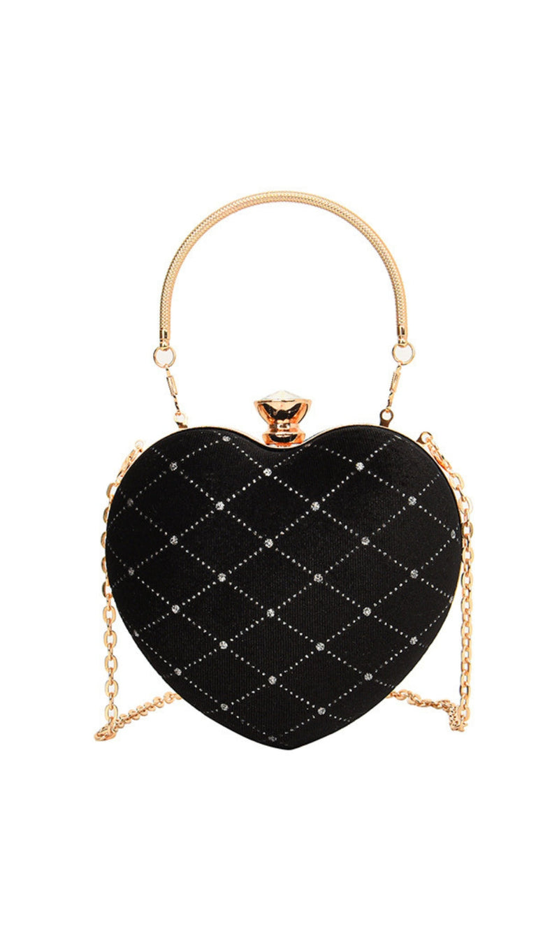 HEART SHAPED VELVET CLUTCH