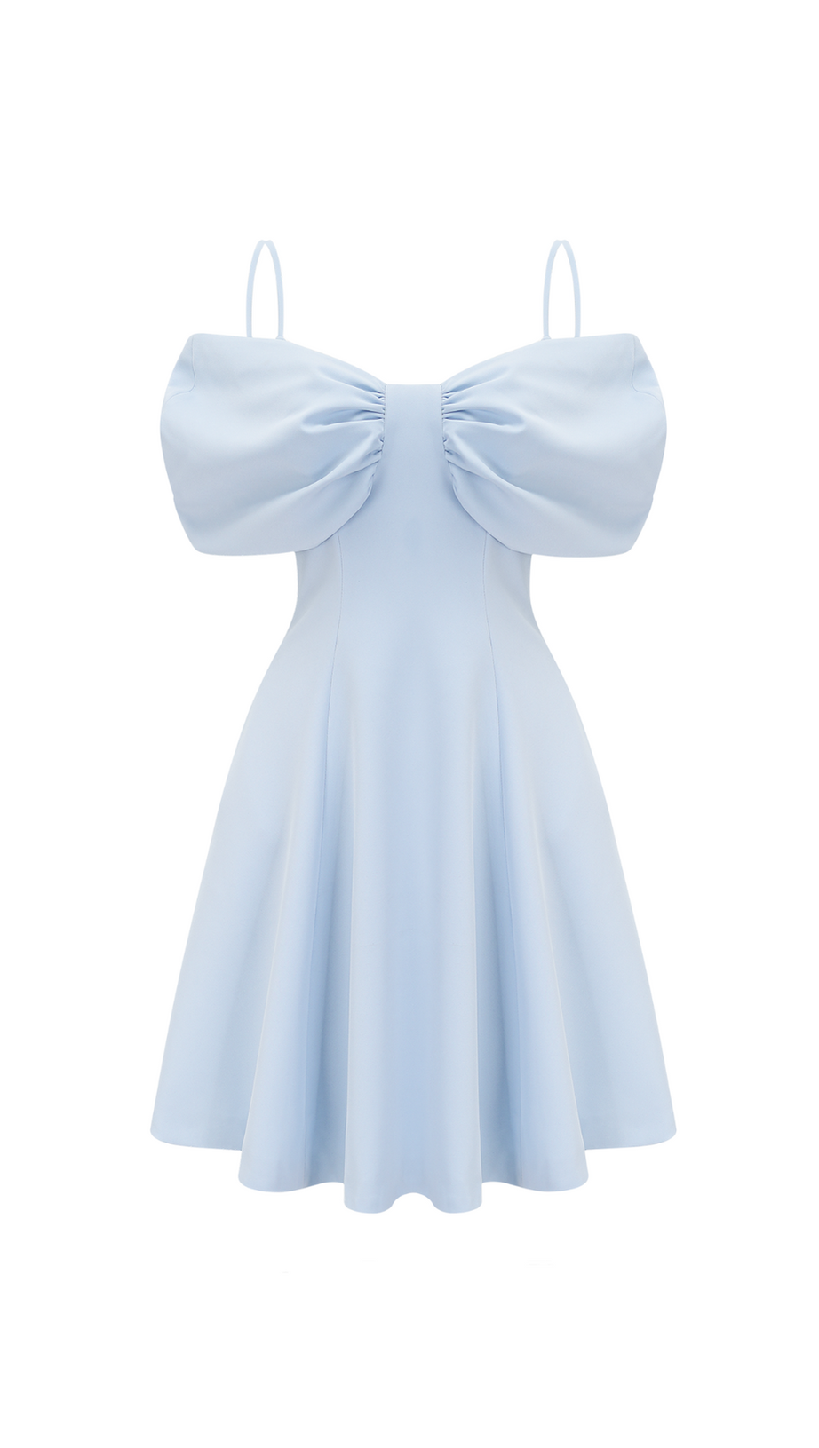 MINI ABITO CON MANICHE A FARFALLA BLU