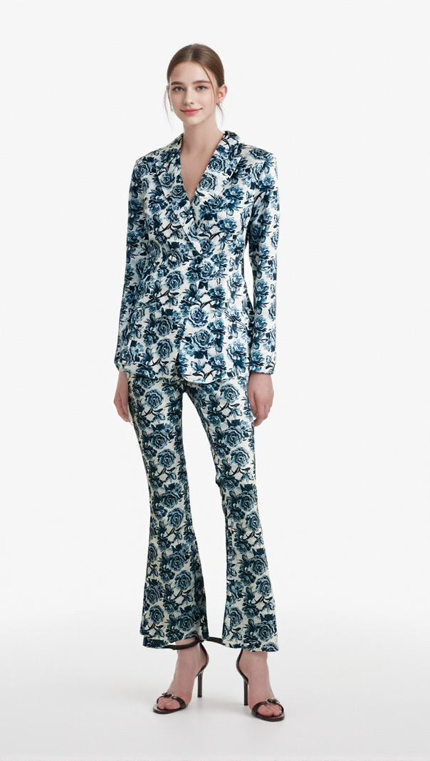 AIIZIE MORGANE FLORAL-PRINT JACKET & TROUSERS MATCHING SET - product image