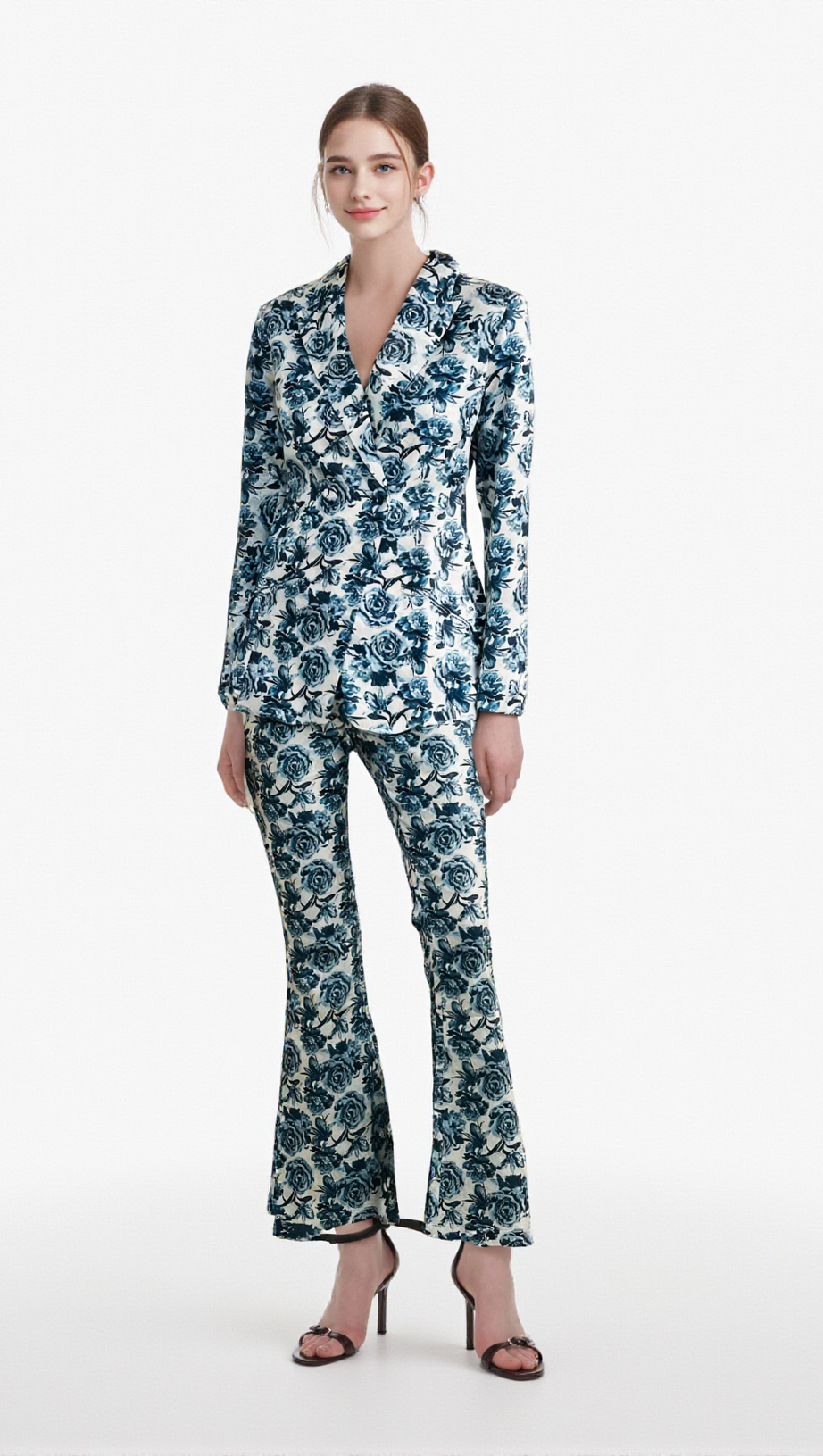 Completo giacca e pantaloni con stampa floreale MORGANE