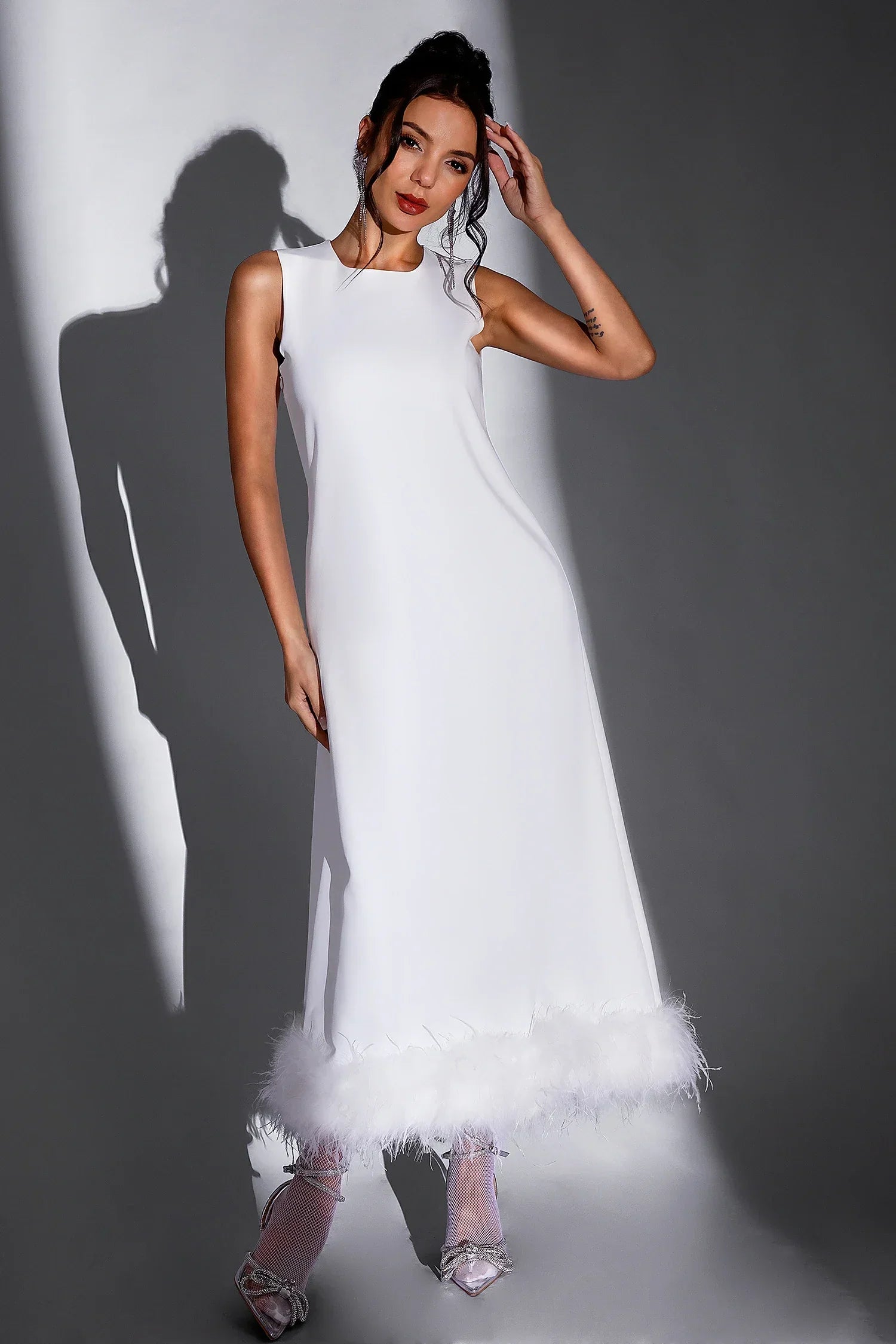 Harra Trägerkleid mit Federn