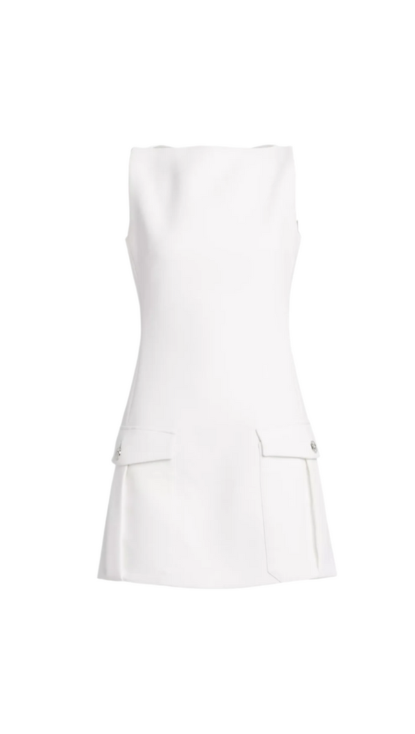 AIIZIE STRETCH CREPE STRAPLESS MINI DRESS IN WHITE - product image