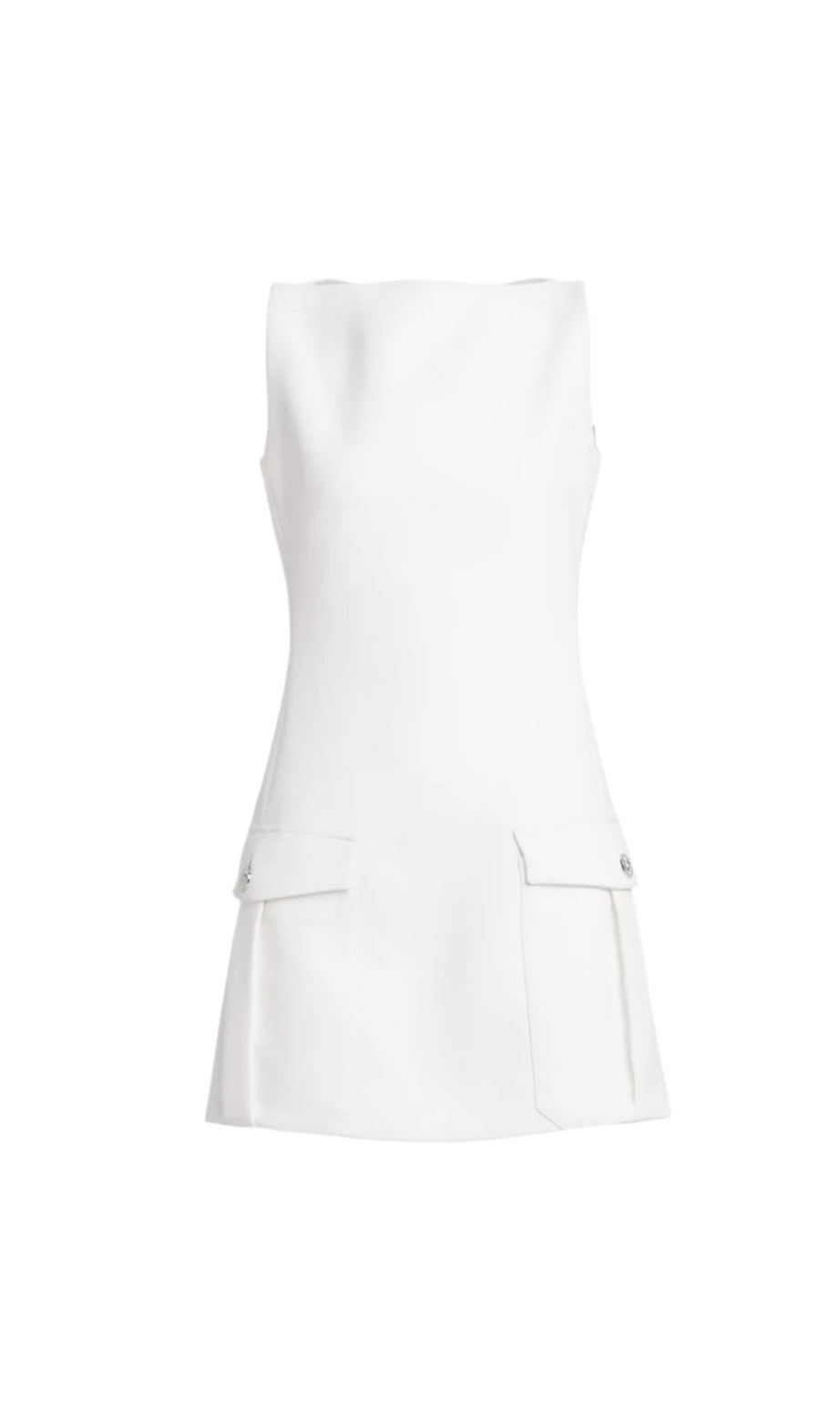 Mini abito senza spalline in crepe elasticizzato bianco