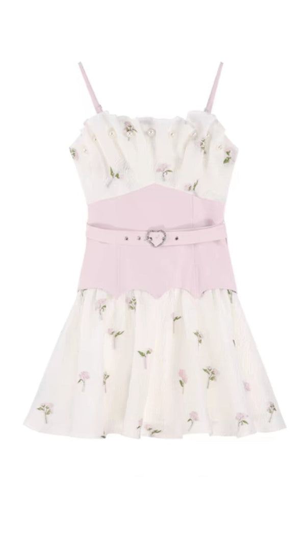 AIIZIE EMBROIDERED JACQUARD MINI DRESS IN WHITE - product image