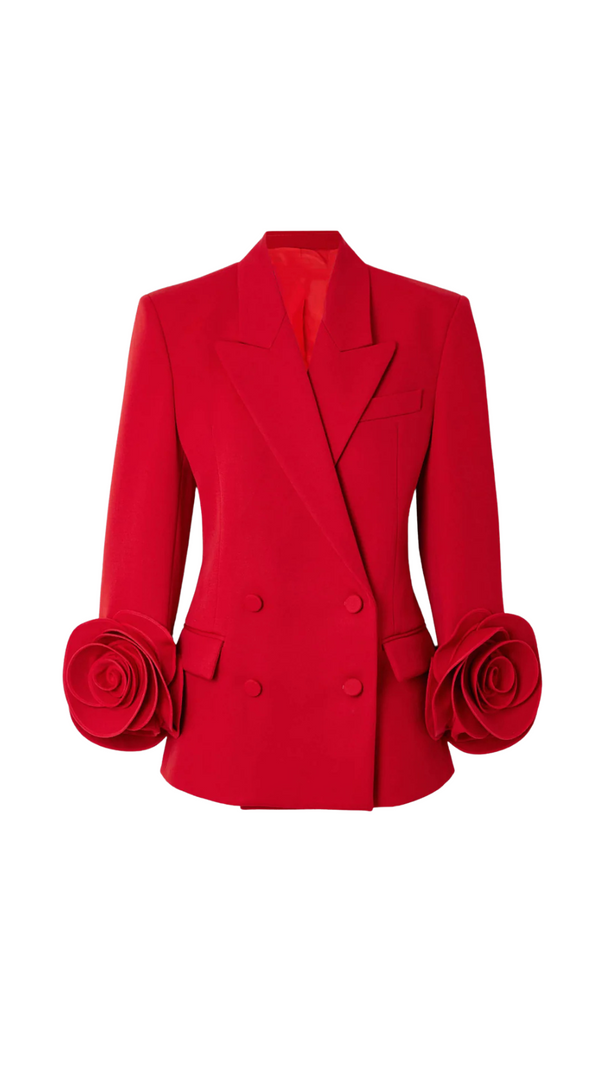 AIIZIE SOPHIA ROSE APPLIQUÉ BLAZER IN RED - product image