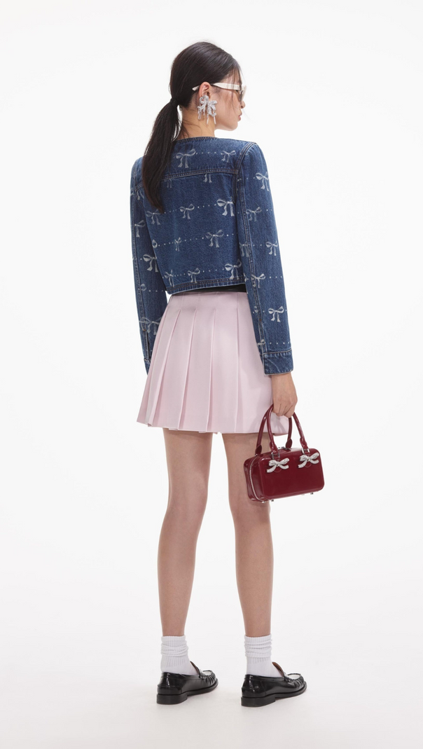 AIIZIE BOW PRINT DENIM JACKET - product image