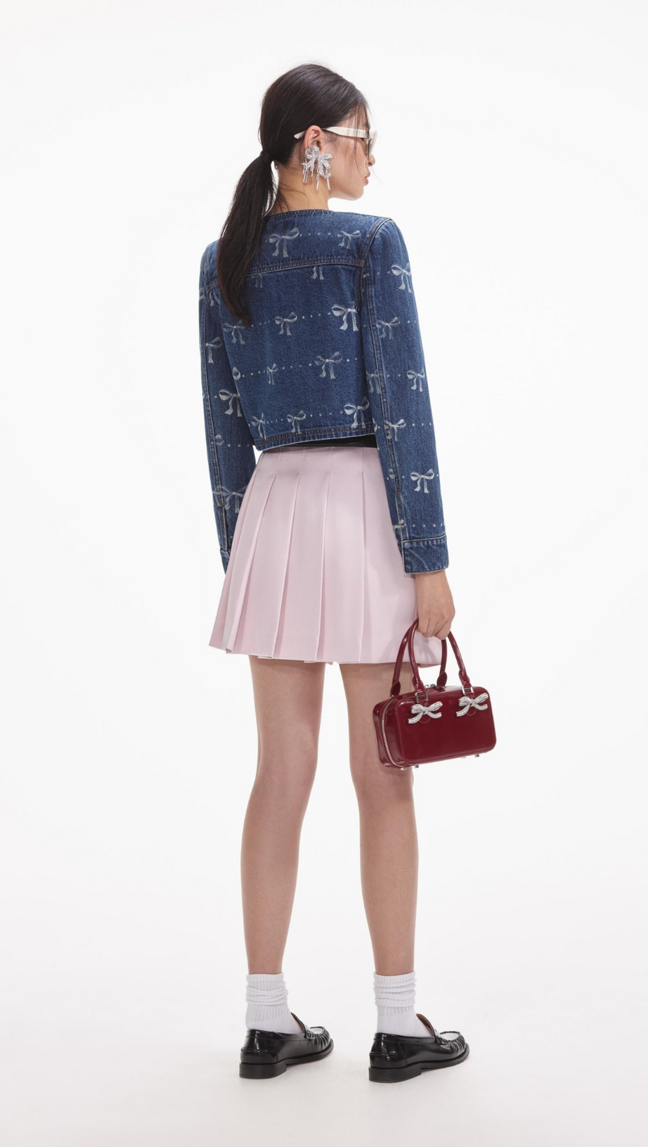 GIACCA IN DENIM CON STAMPA FIOCCO