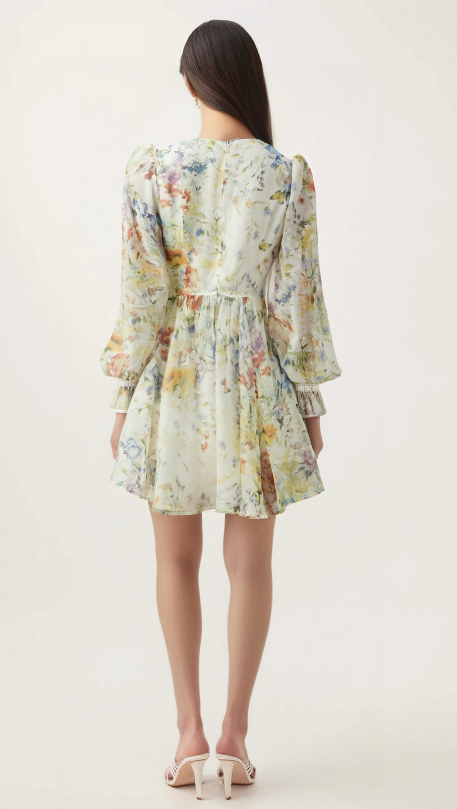 Éléonore Minikleid mit Blumenprint und Spitzendetail 