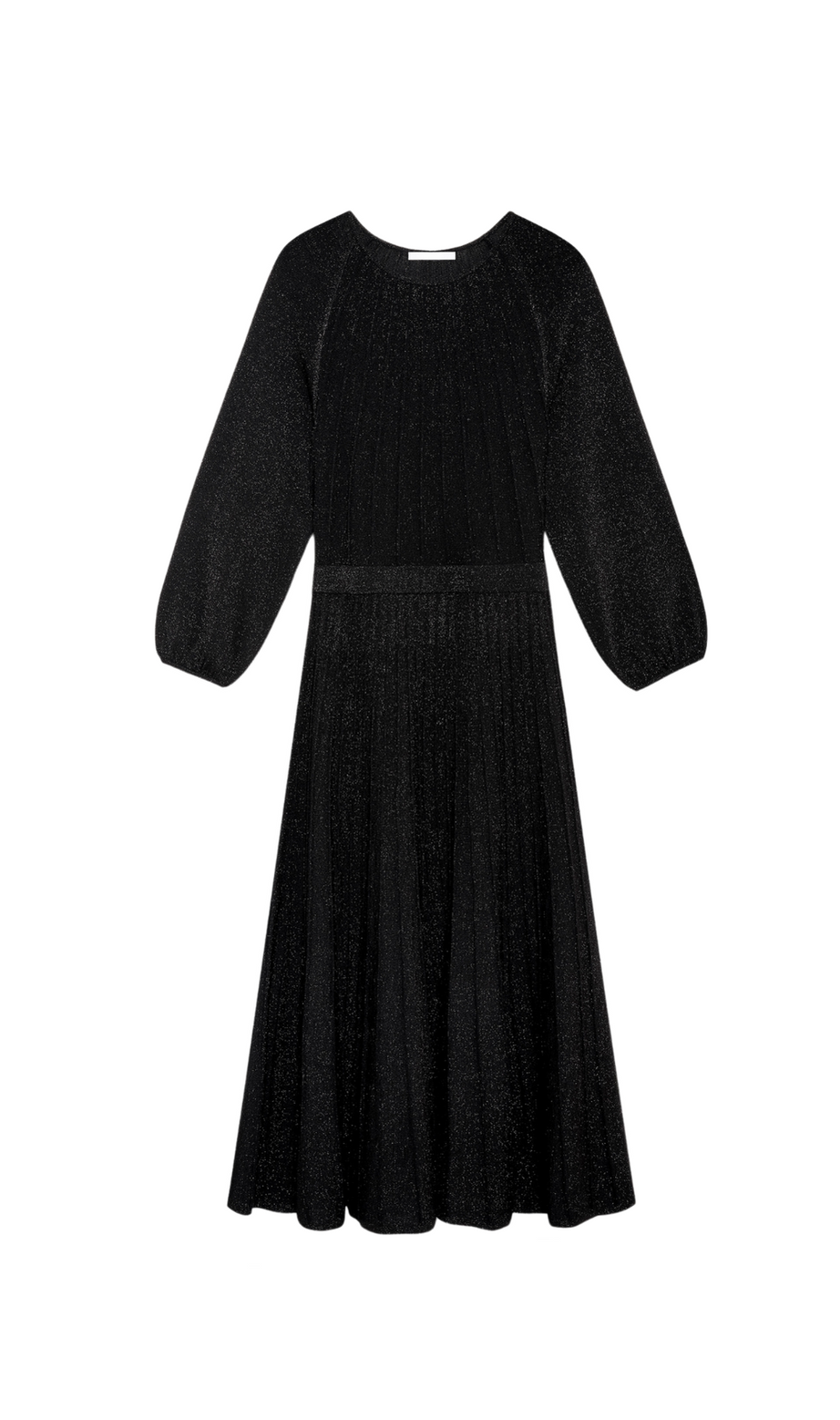 Lumia – Gestricktes Midikleid in Schwarz-Metallic