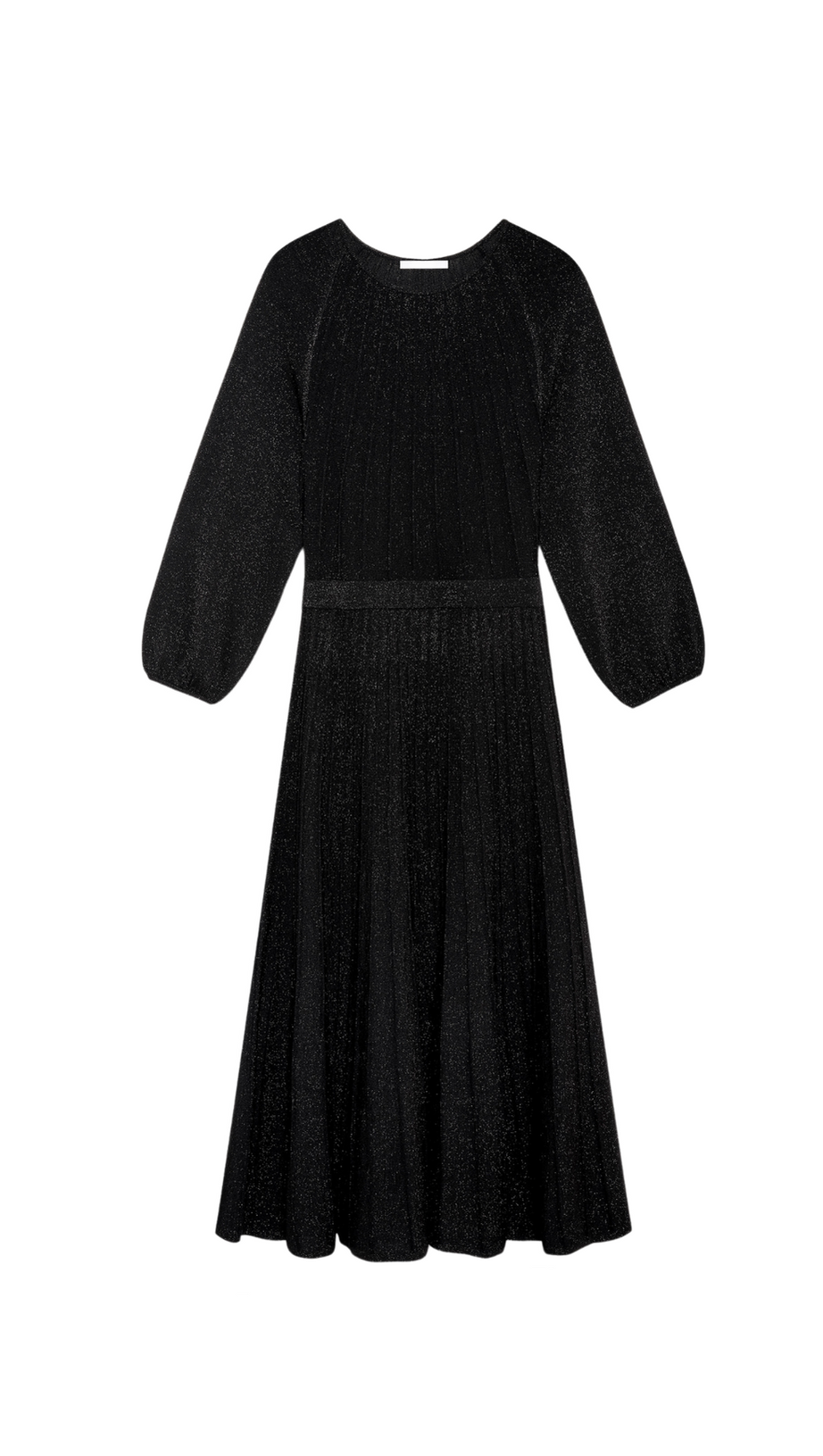 LUMIA KNITTED MIDI DRESS IN BLACK METALLIC