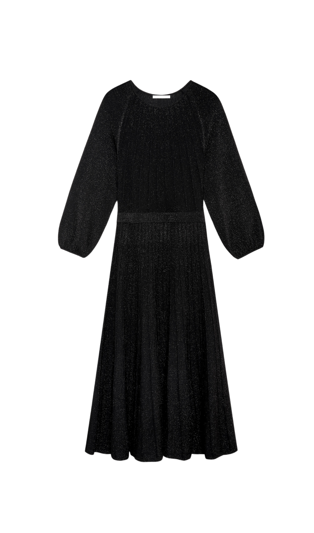 LUMIA KNITTED MIDI DRESS IN BLACK METALLIC