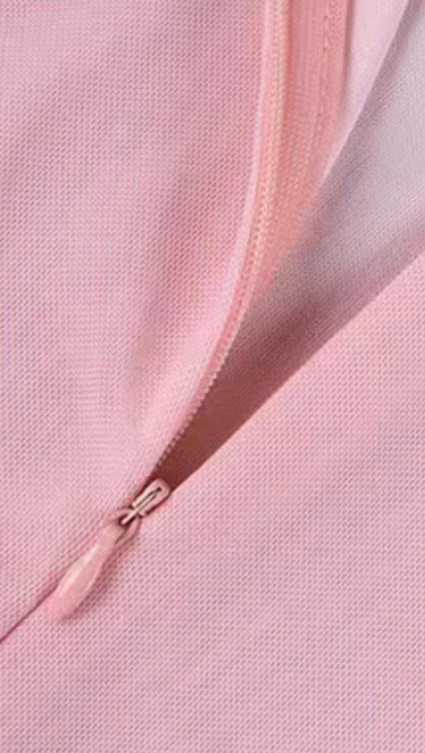 AIIZIE RUFFLE CORSET BODYCON MINI DRESS IN PINK - product image