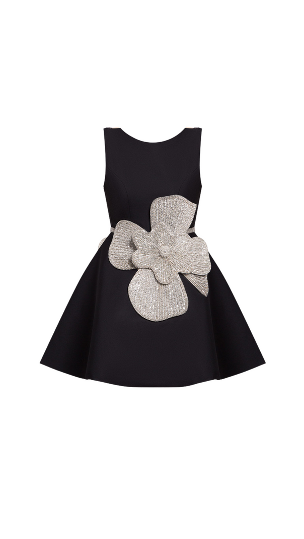 AIIZIE GUSTAVE BLACK MINI DRESS WITH APPLIQUÉ - product image