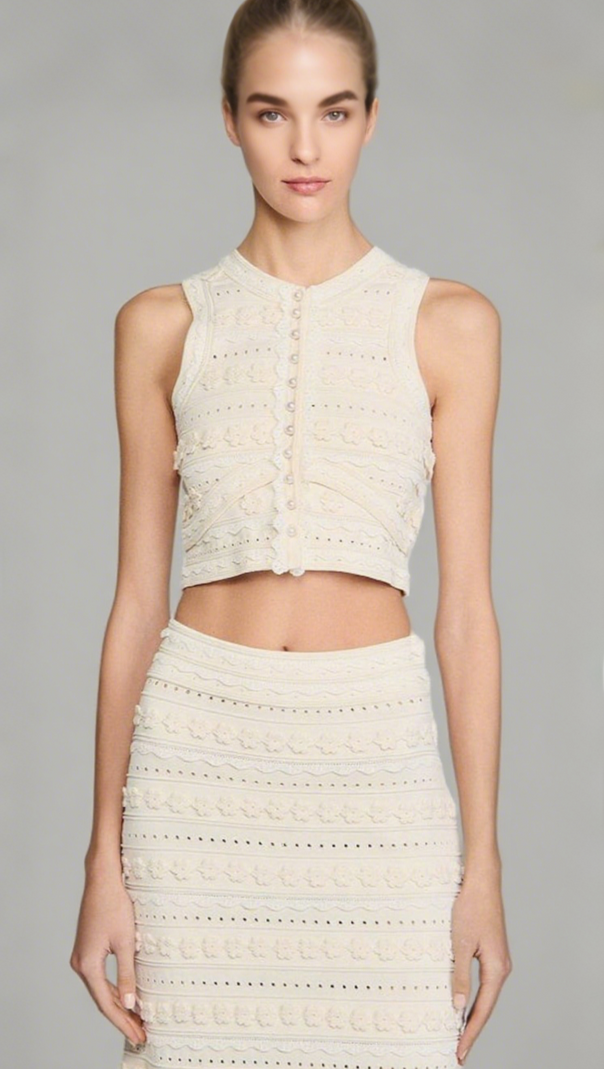 AIIZIE CROCHET TOP IN ECRU - product image